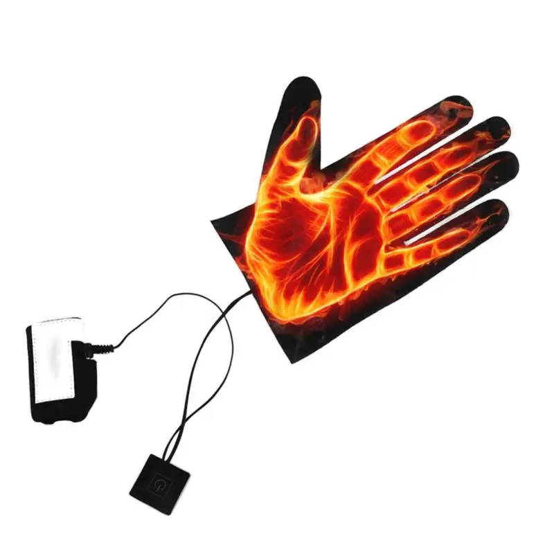 USB Heated Gloves Winter Warm Five-Finger Gloves Heating Pad Electric Heating Film Glove Sheet for Fishing Hunting electric hand warmer
