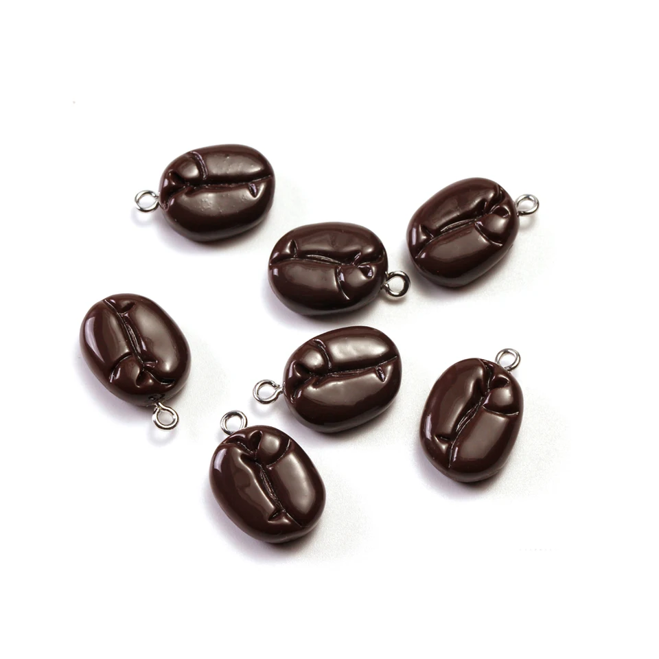 上品モノトーン×チョコレート キーホルダー チャーム（コーヒー豆