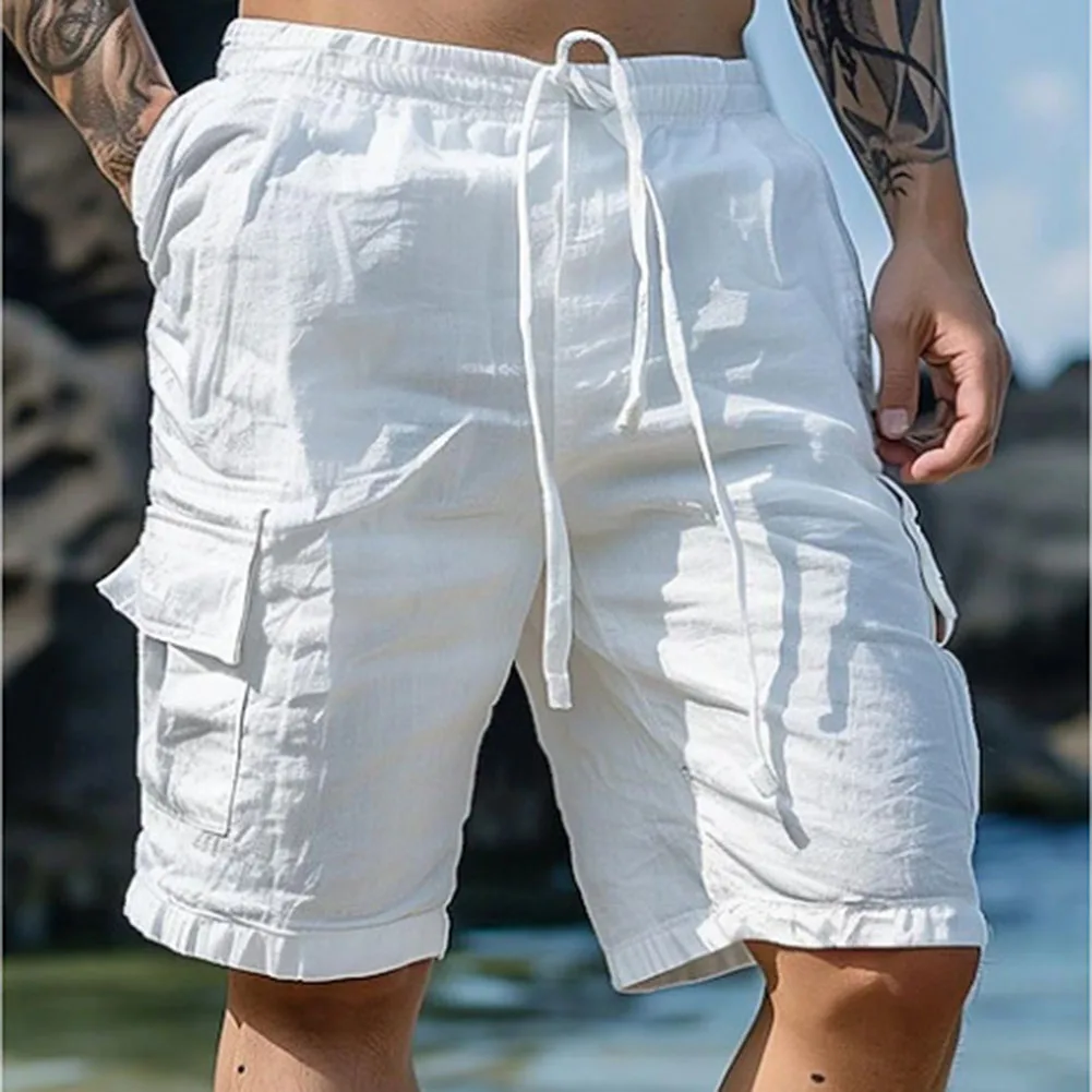 Men’s Summer Loose Solid Color With Pockets Cargo Shorts Fashion Beach Streetwear Hombre Fashion Casual Shorts 9 Se9e54689d46449059149ca6935c6fd9cB