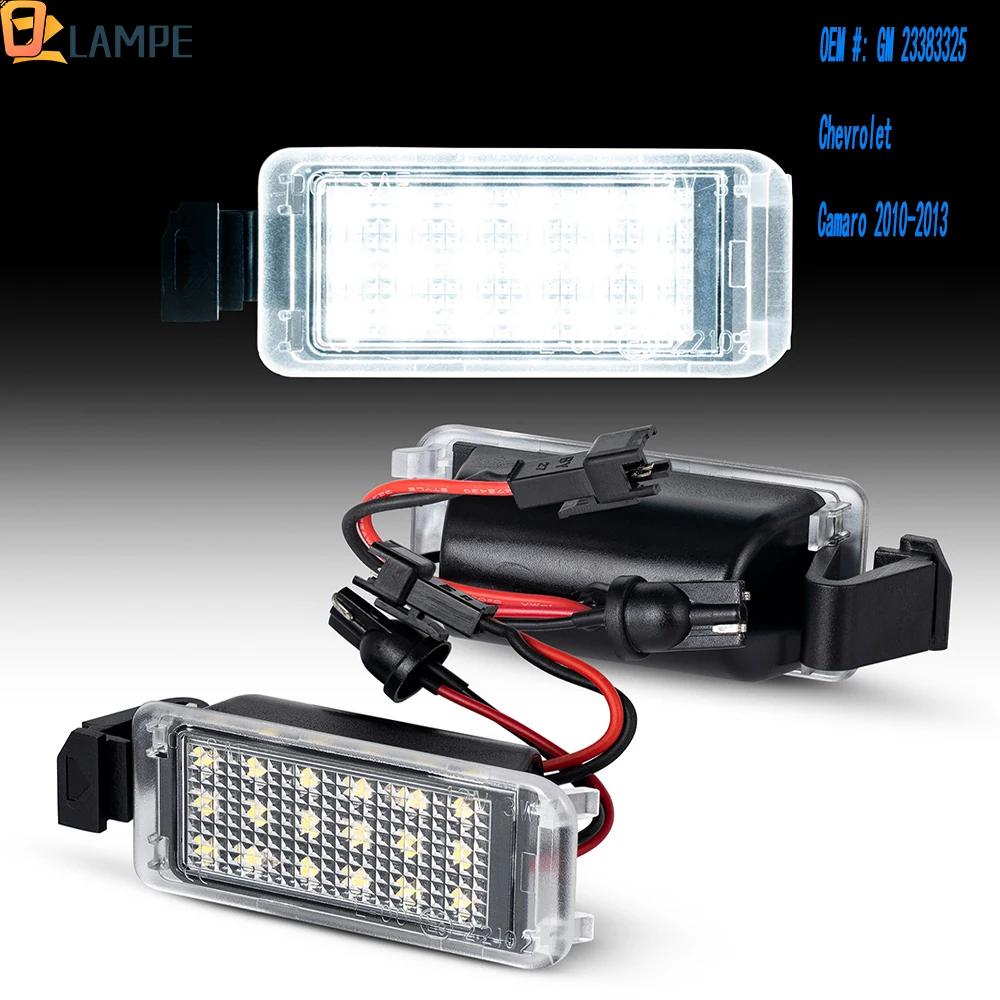 2pcs Car 12V 6000K White LED Rear Lamps License Plate Lights For