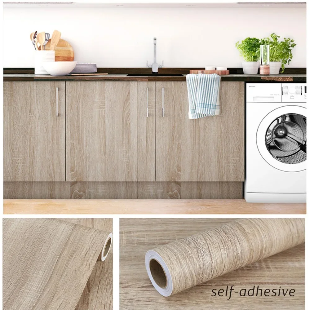Wood Peel And Stick Wallpaper Light Wood Grain Contact Paper Removable Self  Adhesive Wallpaper For Cabinets Wall Decor - Wallpapers - AliExpress