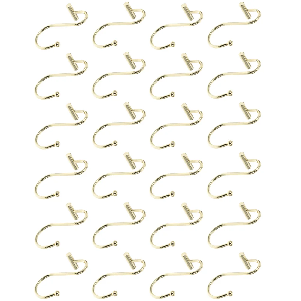 

24pcs Shower Curtain Hooks Metal Shower Curtain Rings Hangers for Bathroom Hotel