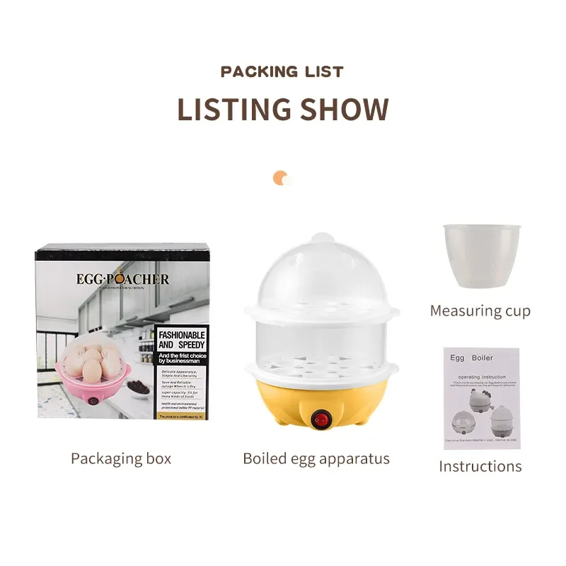 Hot Sale High Quality Household Automatic Electric Egg Cooker Kitchen Multi-function Egg Steamer Egg Poacher 5