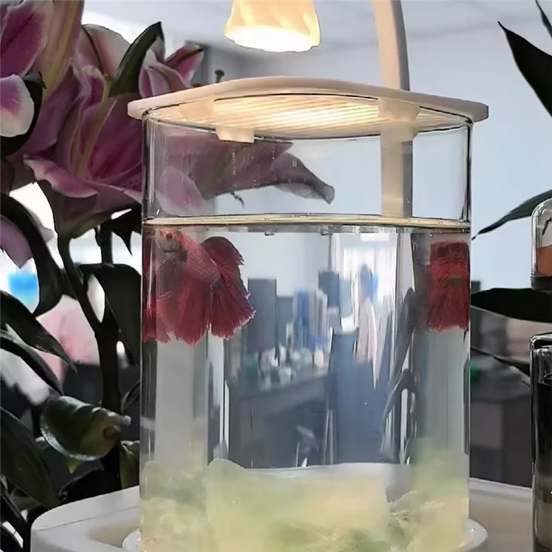 L22A-미니 데스크탑 유리 수족관 물고기 탱크 컬러 크리스탈 LED 빛 데스크탑 장식품 하이 엔드 장식 램프