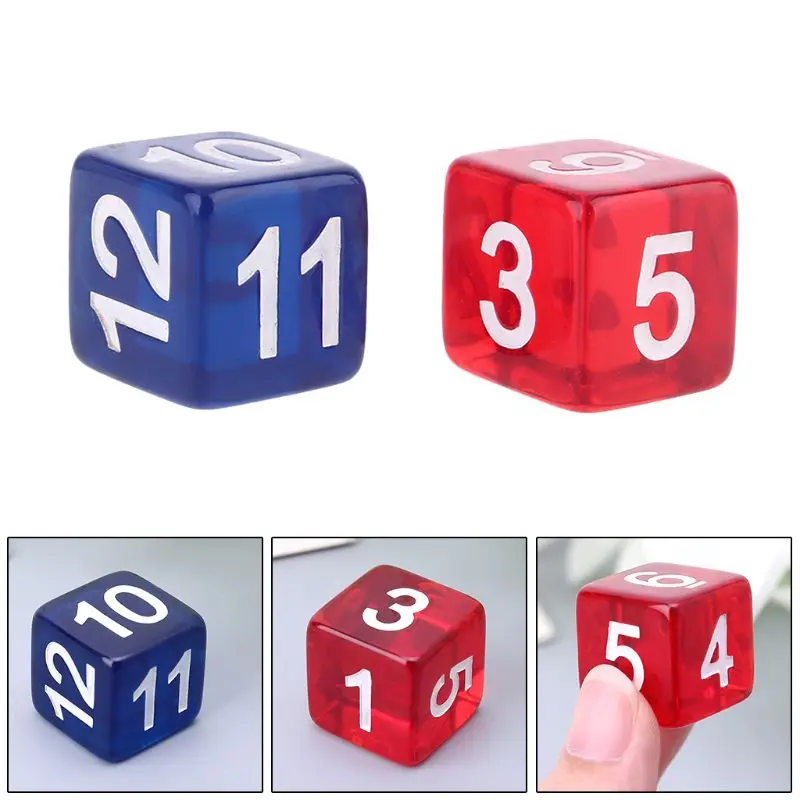 

2pcs Six Sided Polyhedral Beads Numbers Square Edged for Party Club Board RPG Game E56D