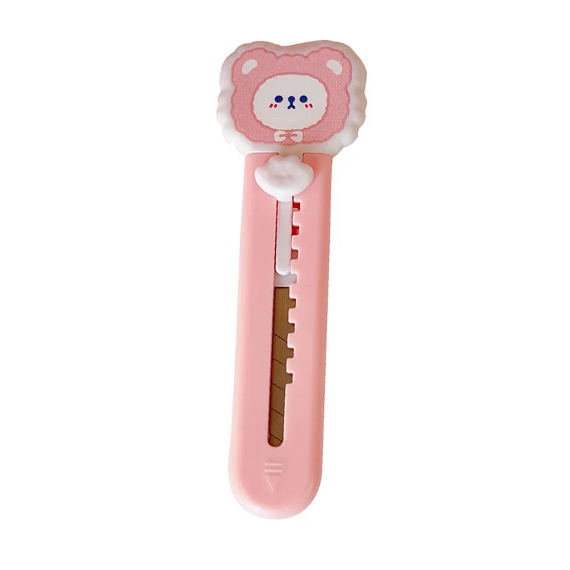 

Mini Cute Cartoon Utility Knife Plastic Portable And Durable Back Clip Design Utility Knife Paper Knife
