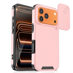 Slide Camera Protection Shockproof Armor Matte Phone Case Cover - Air Series - iPhone 15 Plus (Pink)