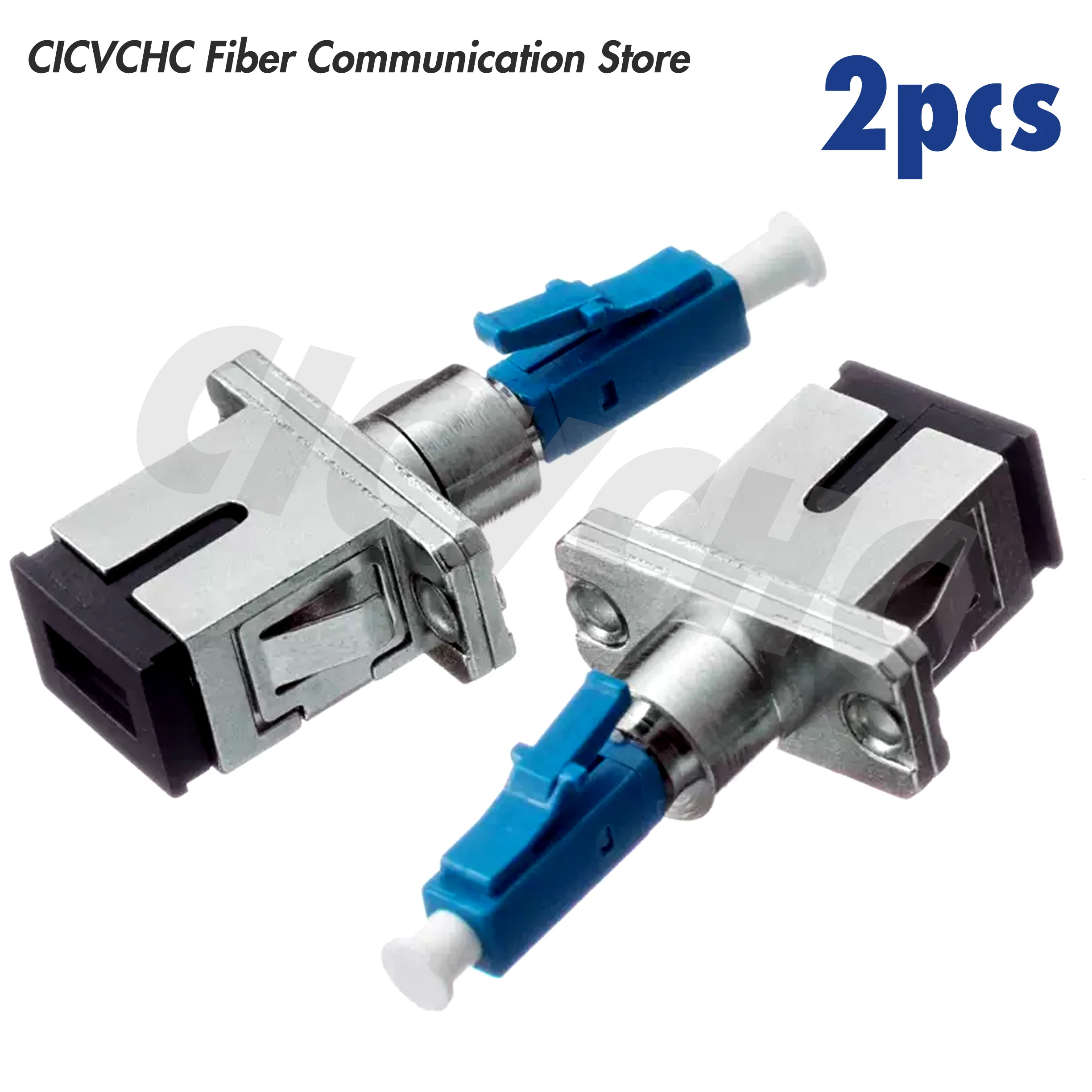 2pcs LC/UPC(Male)-SC/UPC(Female) Single-mode Fiber Optic Adaptor-Hybrid Mating Adapter