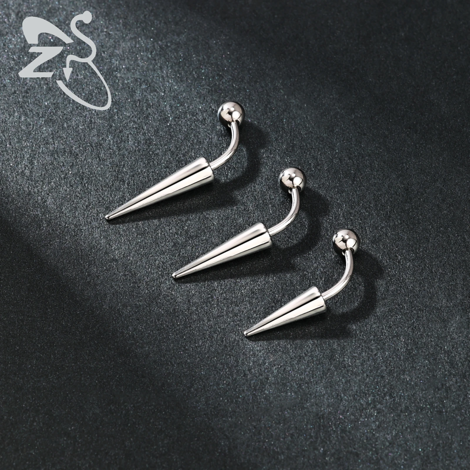 ZS 10 Teile/los 16G Edelstahl Gebogene Barbell Augenbraue Ring Außengewinde Augenbraue Stud Silber Farbe Daith Piercing Schmuck – Detail 5