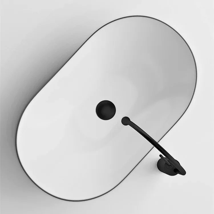 Nordic Ceramic Tabletop Basin Black and White Balcony Sink Washbasin Household Bathroom Washbasin Basin Single