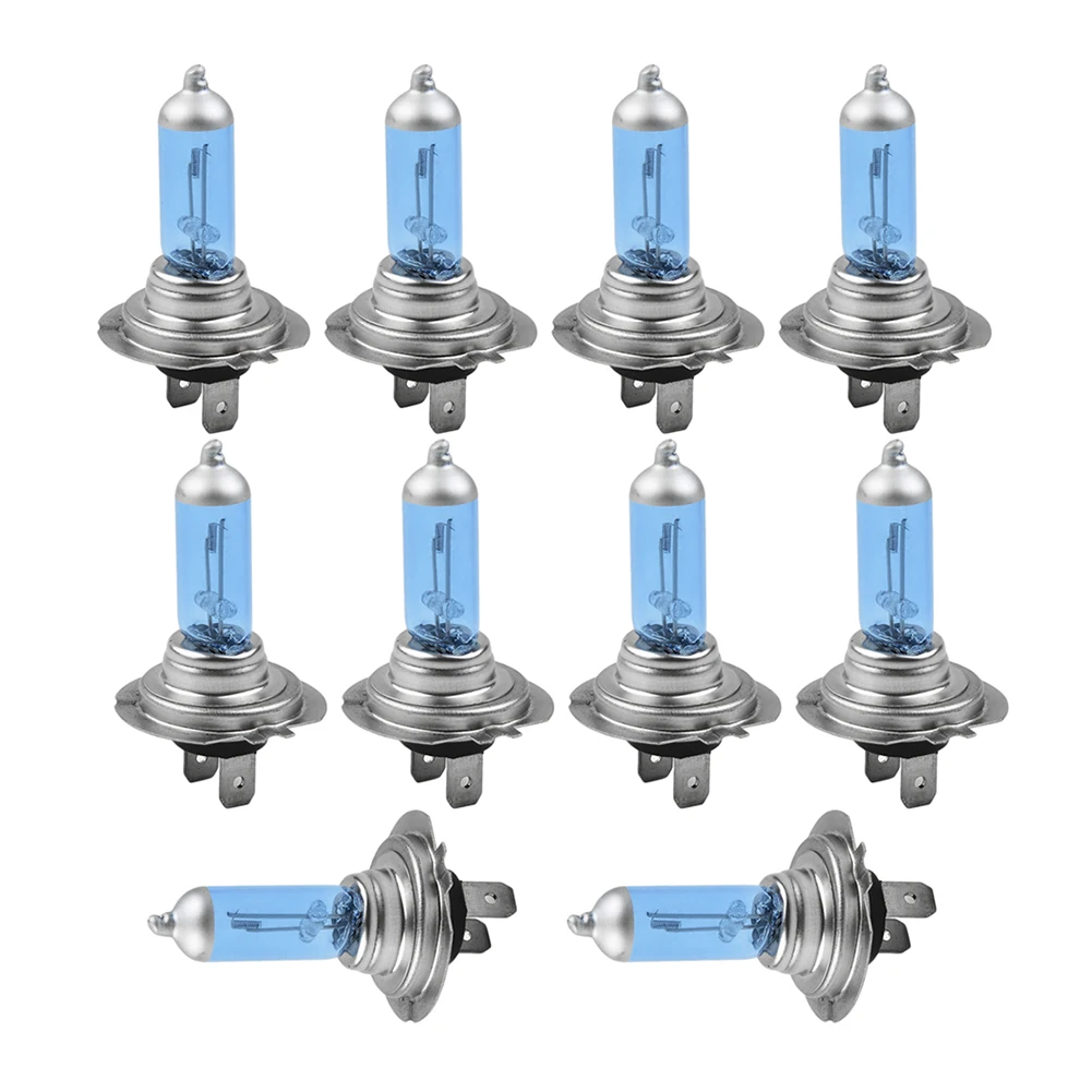 10pcs H7 12V 55W Xenon White 6000K Halogen Car Headlights Lamp Bulbs Energy Saving Automobiles Accessories