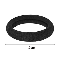 Pack of Black No - Damage Seamless Hair Ties - Elastic Ponytail Holders - 100 Pieces (2cm)