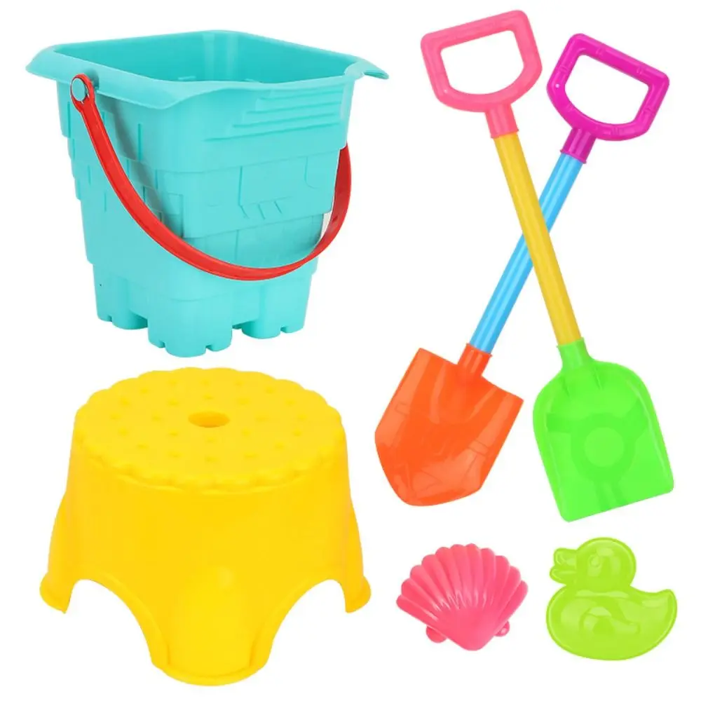 

6pcs/Set Parent-Child Beach Sand Play Toys Interactive Cartoon Beach Play Toys With Bucket ABS Beach Shovel Bucket Set Summer