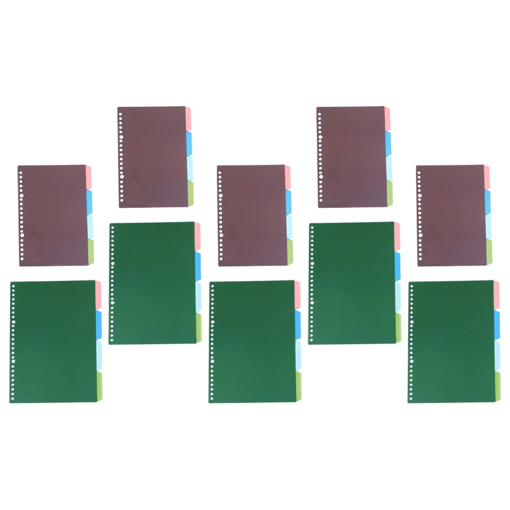 

10 Sets of Convenient Binder Dividers Daily Use Notebook Dividers Household Binder Tabs