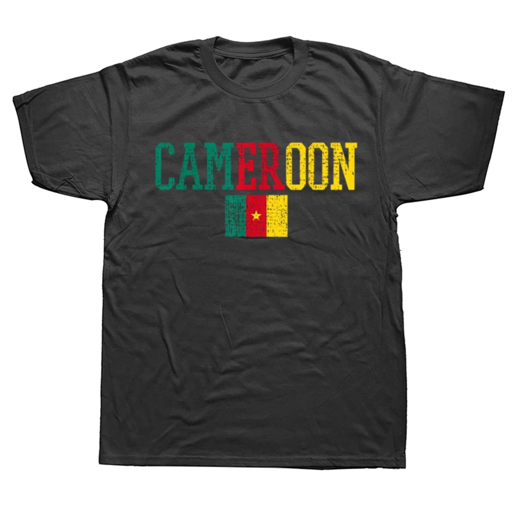 Bandeira da África dos Camarões Camiseta Camaronesa Roupa Masculina Verão Algodão Gráfico Streetwear Manga Curta Presentes de Aniversário_voghion.com