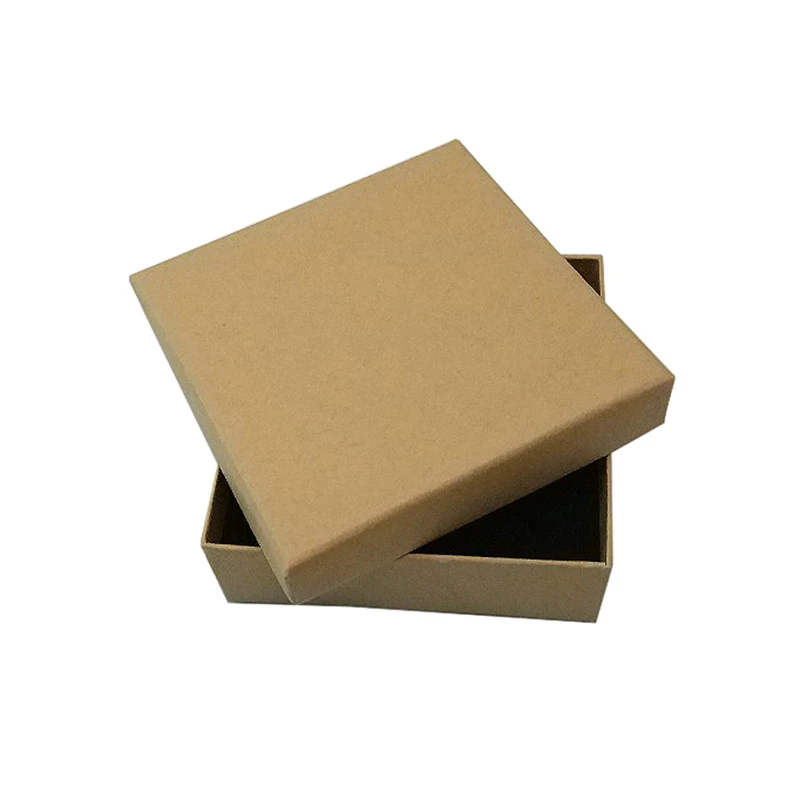 

16 шт. картонных шкатулок для украшений из крафт-бумаги, 9X9X3 см, акция