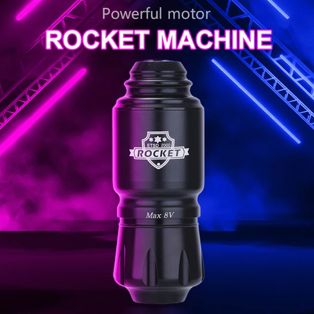 Professional short mini rocket tattoo machine set motor v rpm rca interface automatic rotary stroke