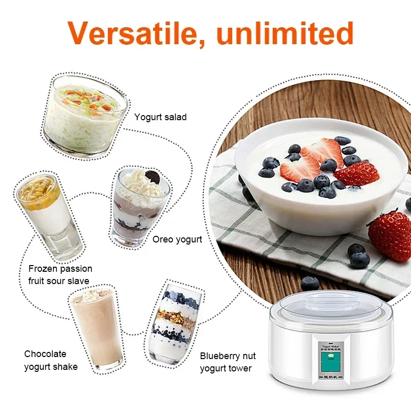 1.5L Yogurt Maker stainless steel yogurt machine 220V Rice Wine natto fermentation machine full automatic