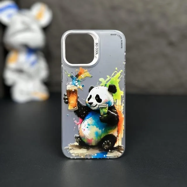 thumbnail image 1 of Fashion Graffiti iPhone15 Case Suitable for iPhone14 13Pro Max Models Cartoon Animal Pattern Matte Plated Soft Silicone Material, 1 of 5