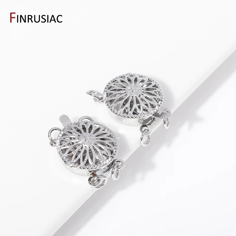 14K 금도금 황동 멀티 스트랜드 레이어링 걸쇠, 꽃 팔찌 목걸이 커넥터 걸쇠, DIY 쥬얼리 제작 액세서리