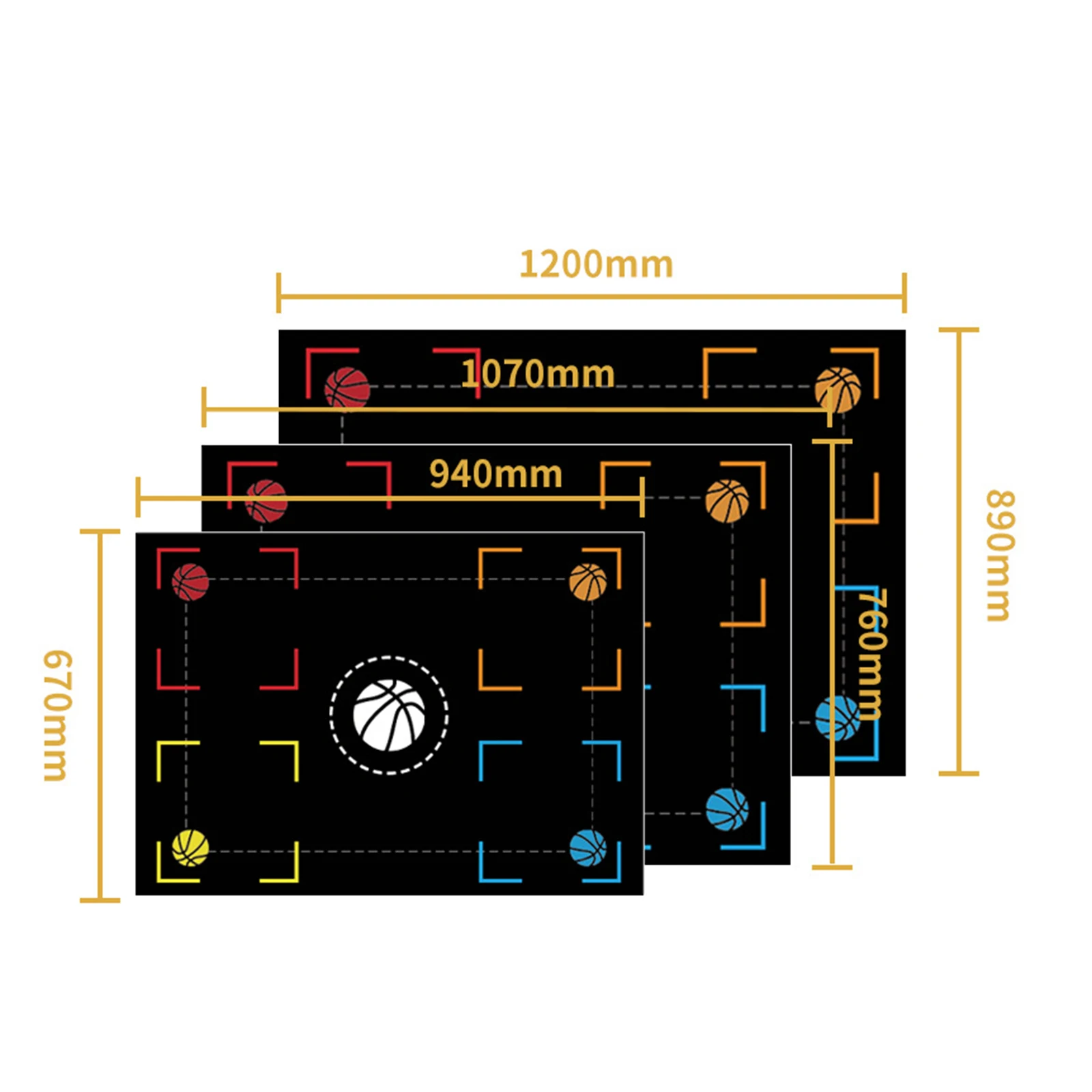 Basketball Training Mat Nonslip Mute Dribbling Ball Control Footstep Mat Footwork for Kids Adults