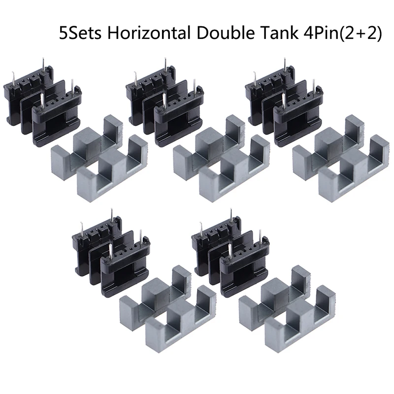 5Sets EE25 4Pin 8P 10P Transformer Bobbin PC40 Ferrite Core Vertical Horizontal High Quality Widely Used Transformers Filter waterproof tool bag Tool Storage Items