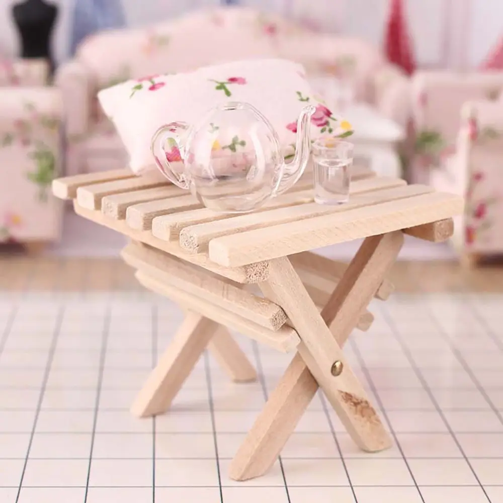 1:12 Scale Dollhouse Miniatures Furniture Teatable Wood Stool Flower Rack Dolls Accessories Photography Props Scenery Model Toy 5