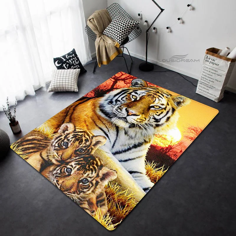 

Декоративный Напольный коврик для детской спальни с изображением животных тигра, возможно изготовление на заказ, коврик для гостиной, дверной коврик