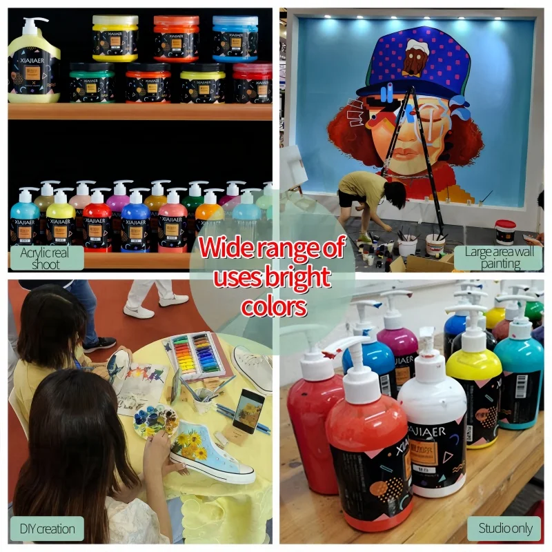 500ml/대형 병 압력 막대 아크릴 페인트 벽화 손으로 그린 diy 수동 재료