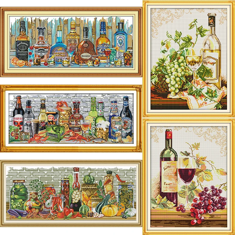 JoySundayPrintedCrossStitchKitsCountedCanvasNeedlework