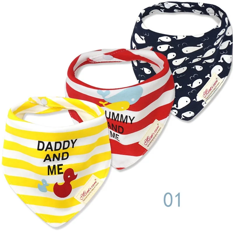 3pcs Per Lot Baby Bibs Bandana Set Cotton Multi-Style Triangle Cartoon Babadores Para Bebe Infant Boys Girls Saliva Towel KF025 baby bib,cotton bib set,cotton bib,saliva towel