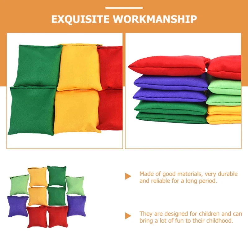 10pcs Children\'s Sandbag Throwing Toys Classic Outdoor Sports Colorful Handmade Sandbag Sensory Training Stress Relief Toy Gift