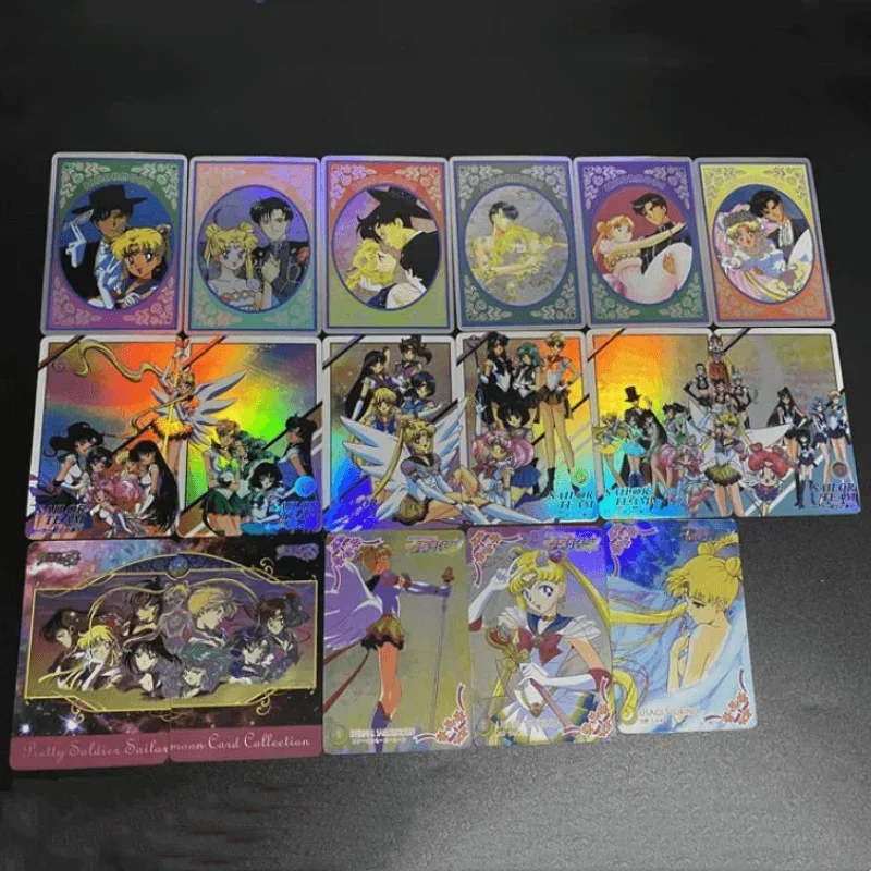 

35Pcs/set Sailor Moon Tsukino Usagi Meiou Setsuna Self Made Anime Game Characters Classic Series Color Flash Collection Card Toy