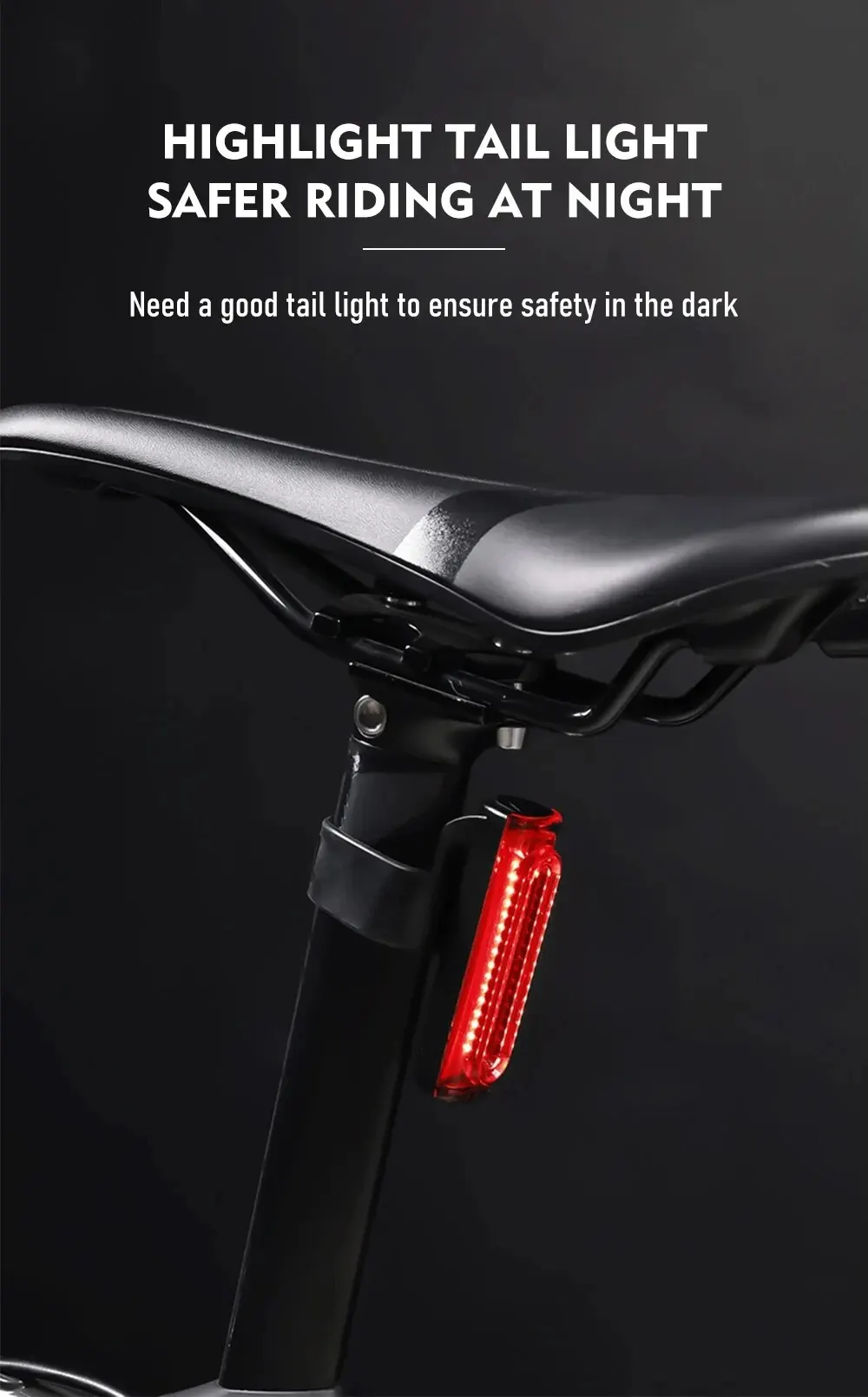 Description Picture 5 of itemThinkRider Bicycle Taillight Multi Lighting Modes Models USB Charge Led Bike Light Flash Tail Rear Lights for Road Mtb