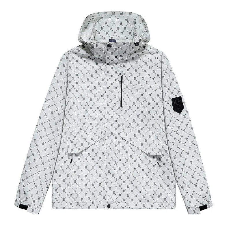 

Couple Style Clothes Mens Fashion Letter Print Plus Size Outdoor Cargo Jacket Spring and Autumn Waterproof Windproof Jackets