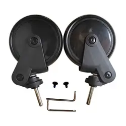 Baby Stroller Wheel Tire Wear Resistant Rubber Pratical Infant Carriage with Wrench, Screws Replace Wheels Accessories Pushchair