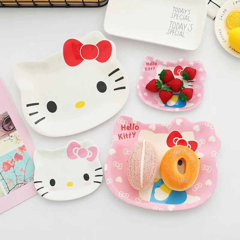 Cartoon Hello Kitty My Melody Littletwinstars Doraemons Fruit Candy Plate Cute Dip Small Plate Plastic Home Creative Kitchenware