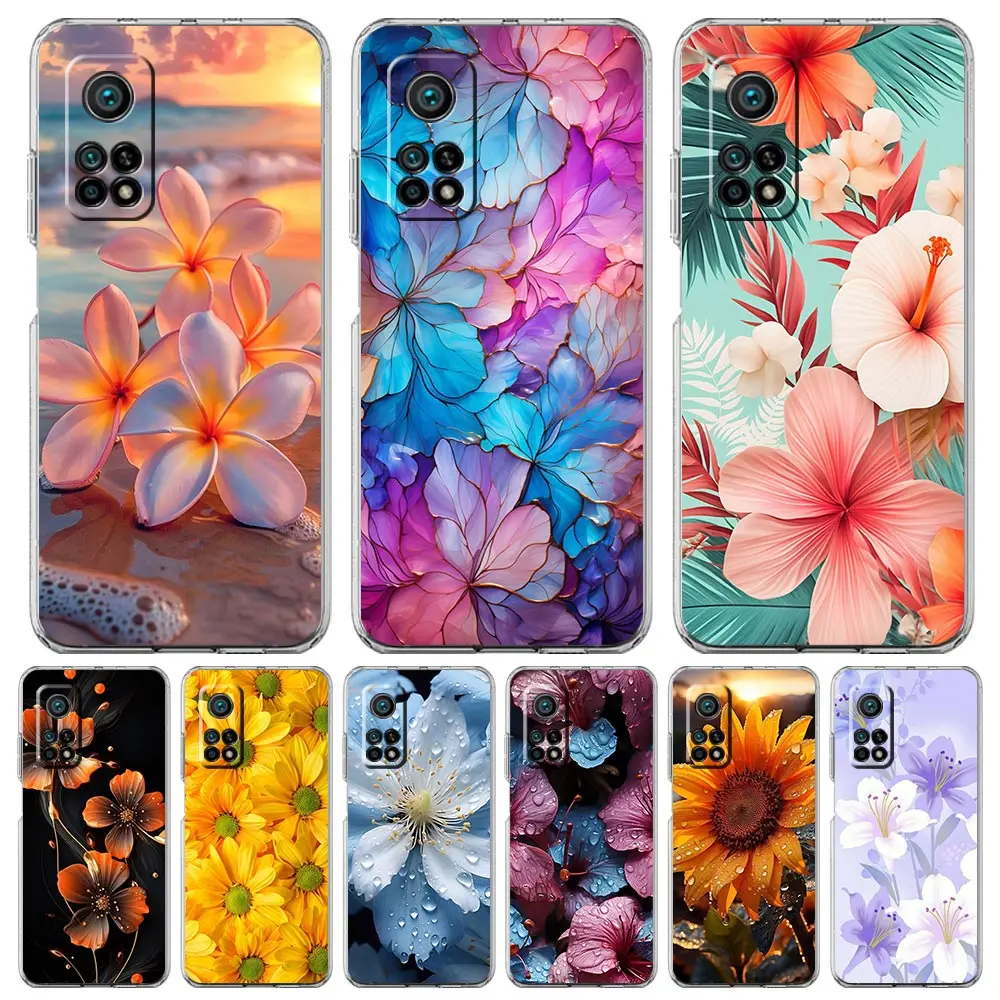 Clear Floral & Leaf Artistic Phone Case Cover