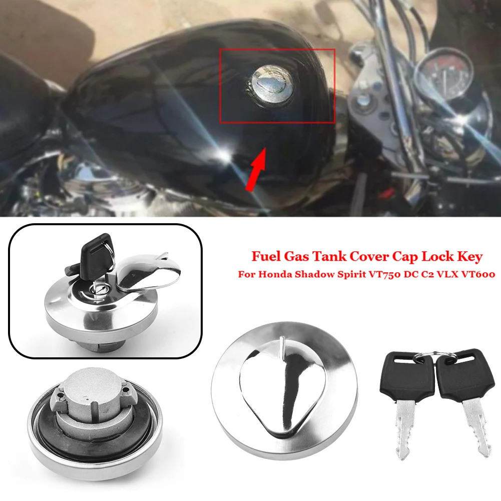 

Fuel Gas Tank Cover Cap With Lock Key For Honda Shadow Spirit VT750 DC C2 VLX VT600 Motorcycle Exterior Accessories