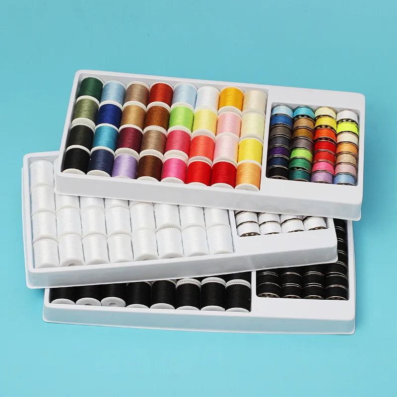 

60 Colors Set Bobbin Thread Polyester Thread Spools Sewing Machine Bobbins With Storage Box For Embroidery Sewing Accessories