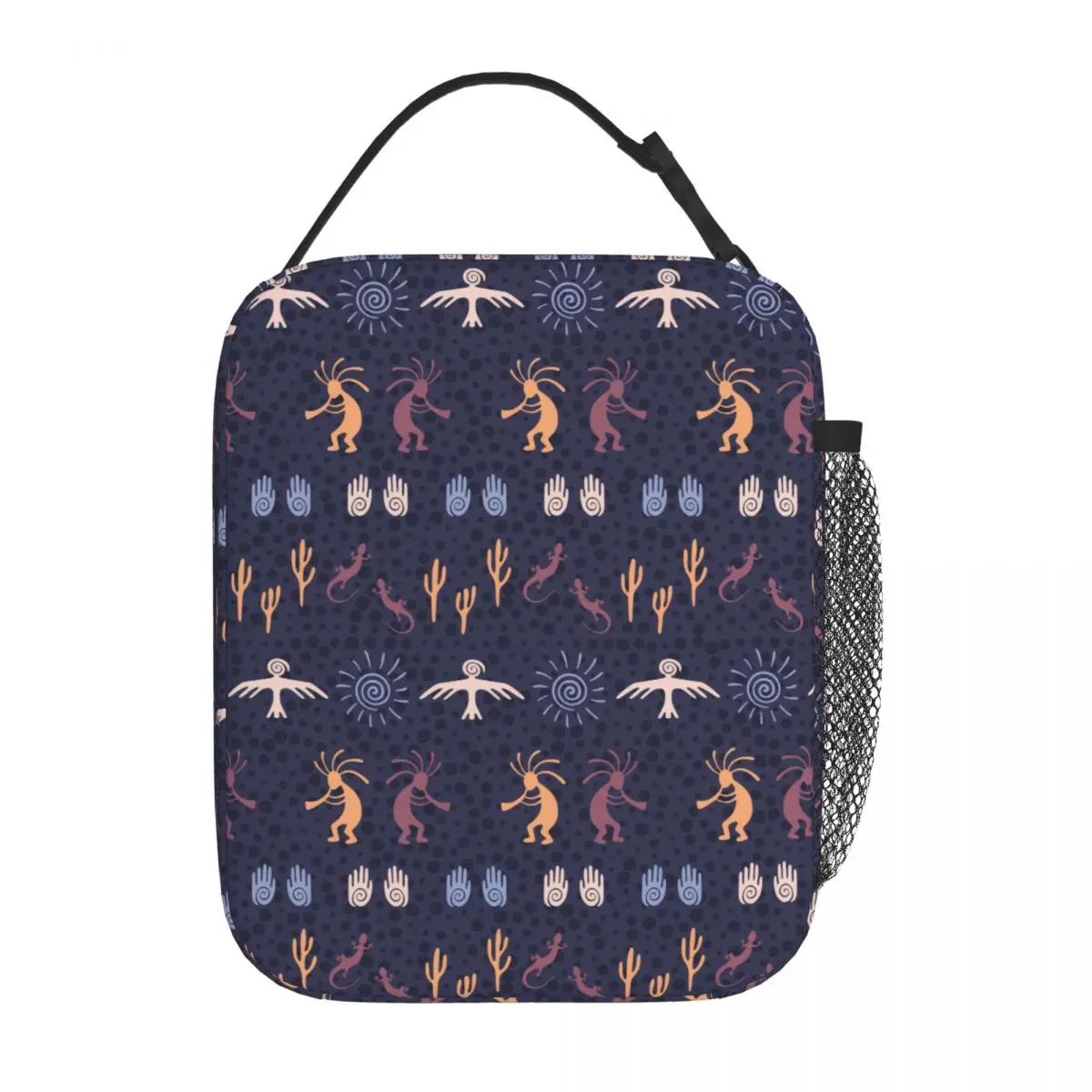 

Indiana Kokopelli Product Insulated Lunch Tote Bag Authentic Australian Ethnic Tribal Motifs Food Box Cooler Thermal Bento Box