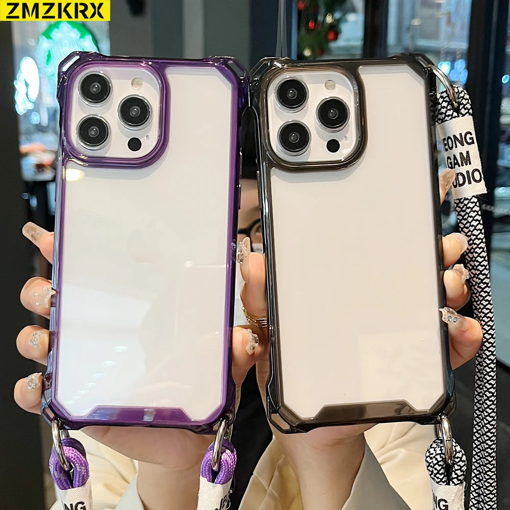 Crossbody Necklace Cord Lanyard Hard Case For iPhone 15 11 13 12