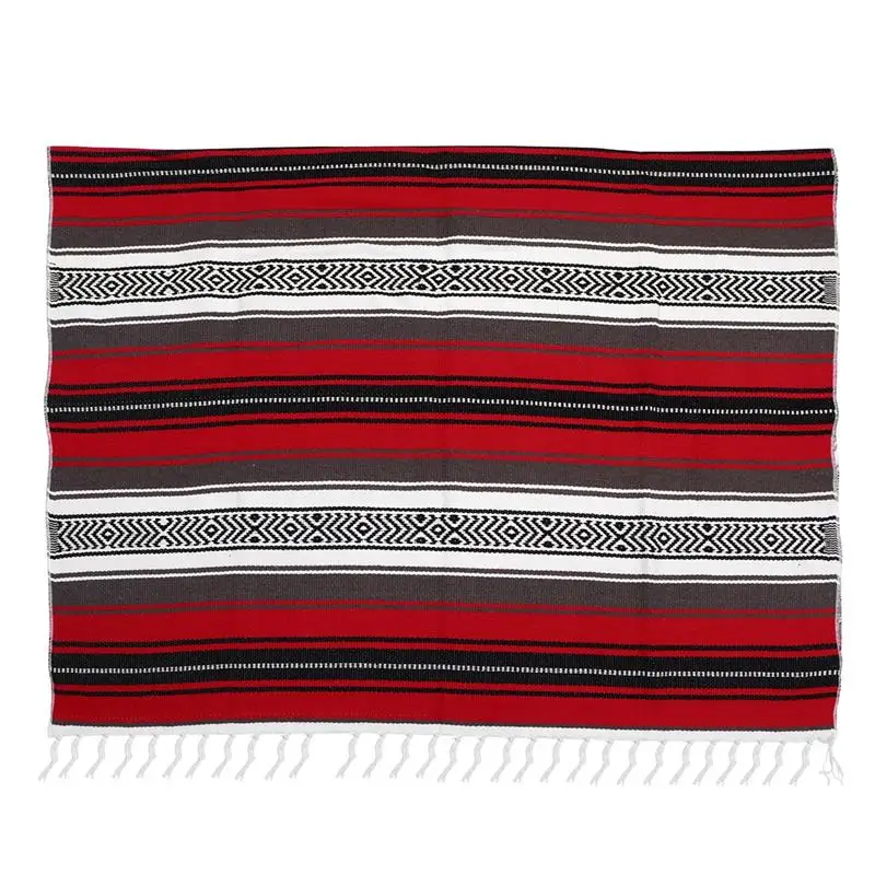 Authentic Mexican Falsa Blanket Hand Woven Yoga Mat Blanket - Foto 13
