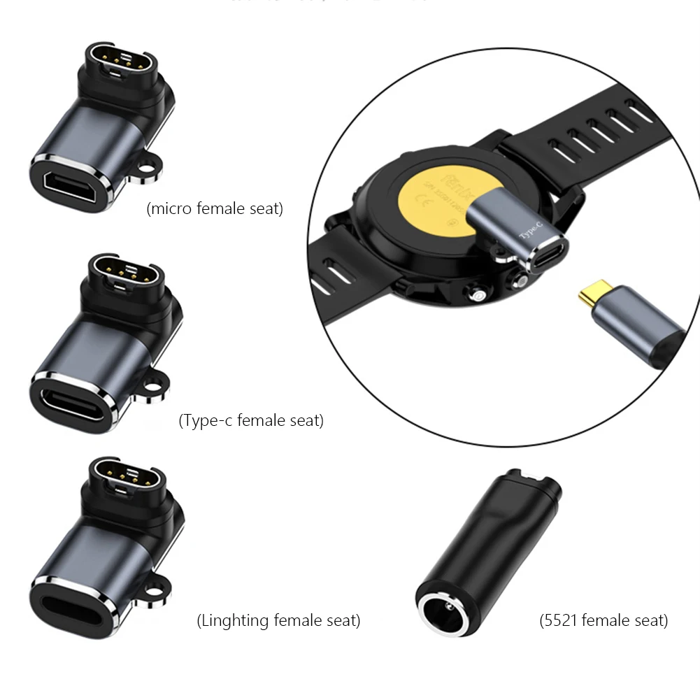 1Meter Charging Cable for Garmin Fenix 7/7S/7X/6/6S Forerunner 745 Type C/Micro USB/IOS Watch Charging Converter Charger Adapter