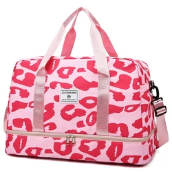 Chic & Sturdy Women's Animal Print Travel Tote - Large Capacity Gym & Overnight Bag (Pink)