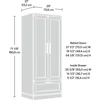 Sauder HomePlus Wardrobe/Pantry cabinets, L: 29.06" x W: 20.95" x H: 71.18", Soft White finish 3