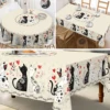 Cat and Love Tablecloth, Embossed Edge Design, Kitchen, Picnics, Indoor/Outdoor Decor, Ideal Gift for Cat Lovers, Cat Decor 5