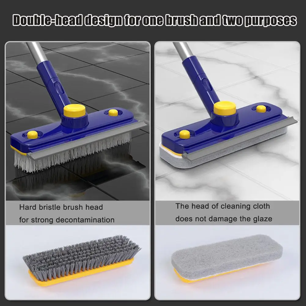 Retractable V-Shaped Floor Brush for Gap Cleaning with Strong