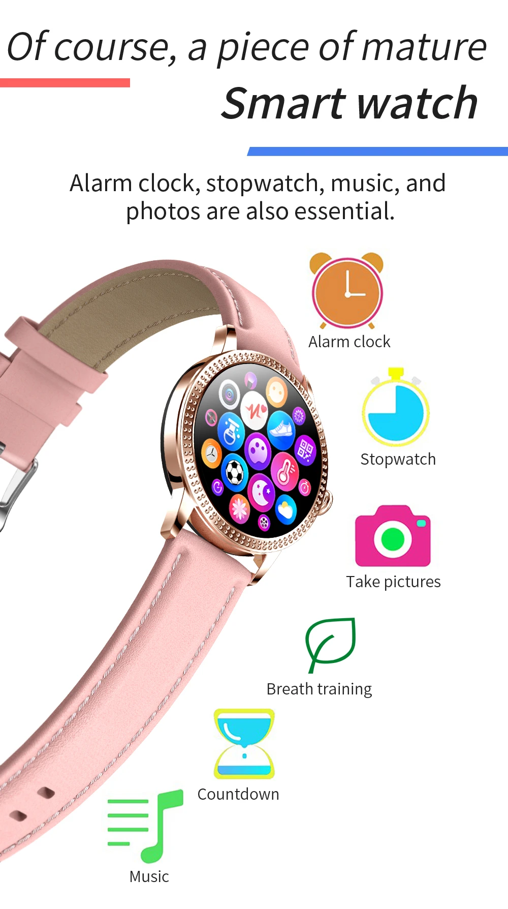 CF18P Men Women Fashion Smart Watch Full Touchscreen Waterproof Pedometer Heart Rate Blood Pressure Reminder Couple Smartwatch