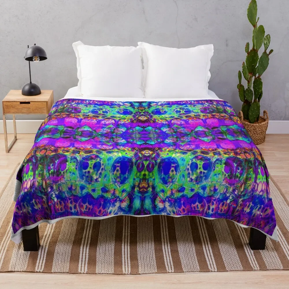 

blacklight madness Throw Blanket Plaid on the sofa Summer Blankets